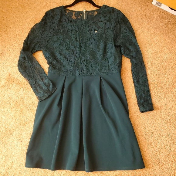 SpeedLess Dark Green Lace Dress XL - Picture 2 of 3